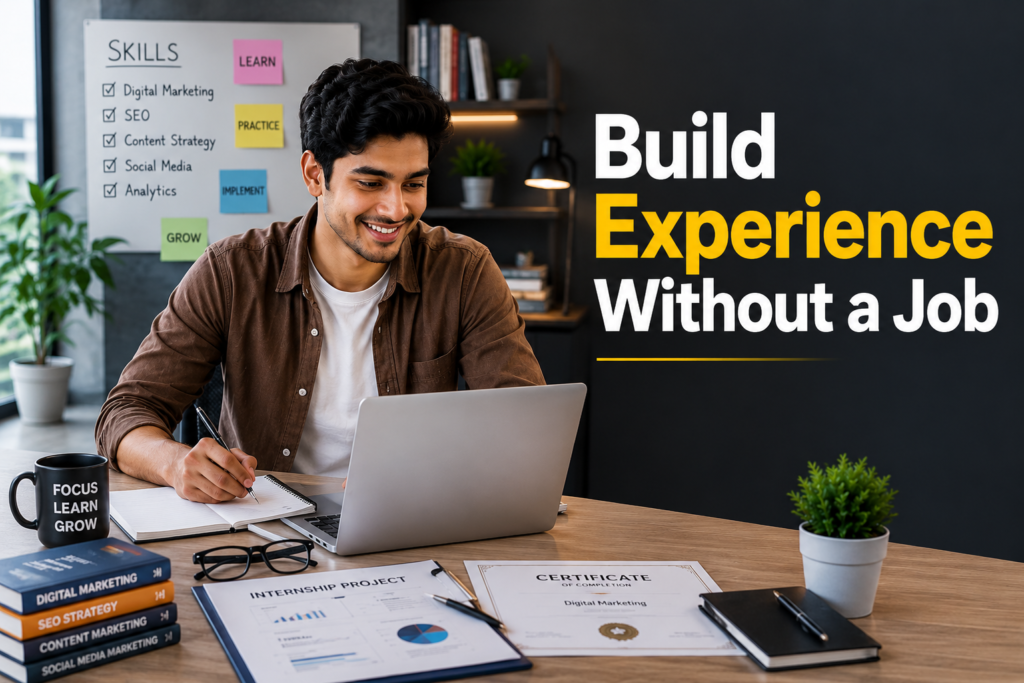 Experience Without a Job through internship training in Indore, digital marketing course in Indore, paid internship, certifications, and skill development programs.