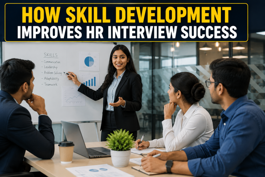 Professional skill development workshop helping students improve HR Interview Tips, interview confidence, communication skills, and career readiness for jobs and internships.