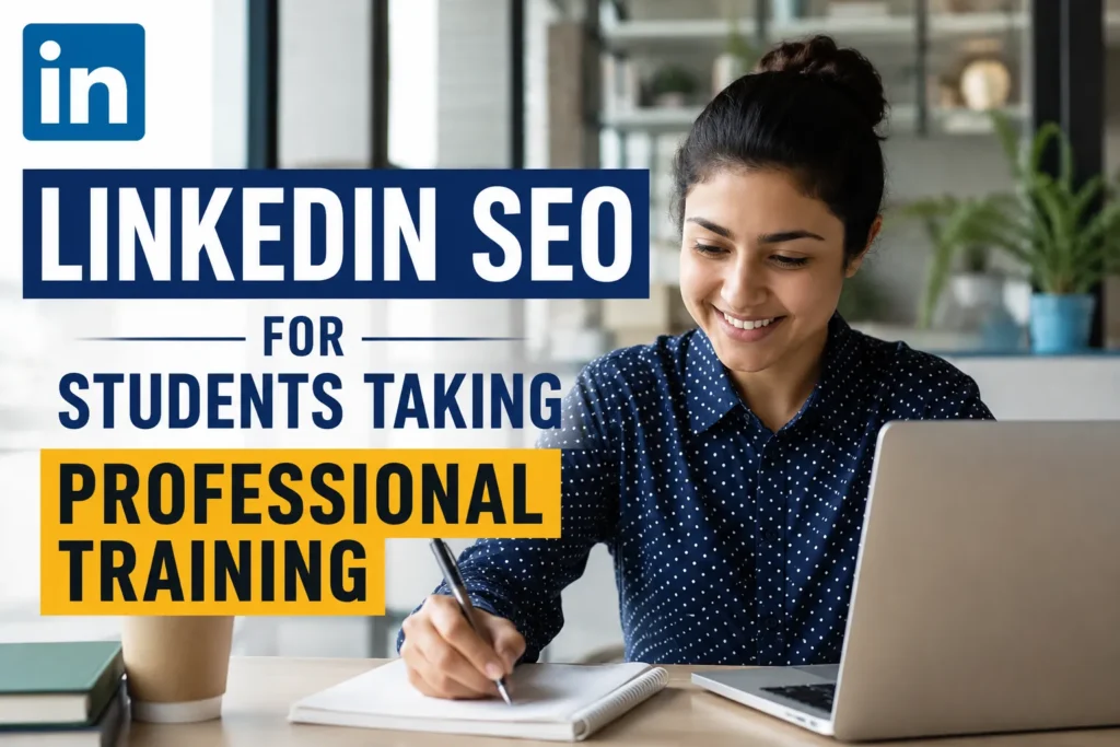 LinkedIn SEO training for students, showcasing profile optimization, recruiter visibility, internship opportunities, digital marketing training, and career growth in Indore.