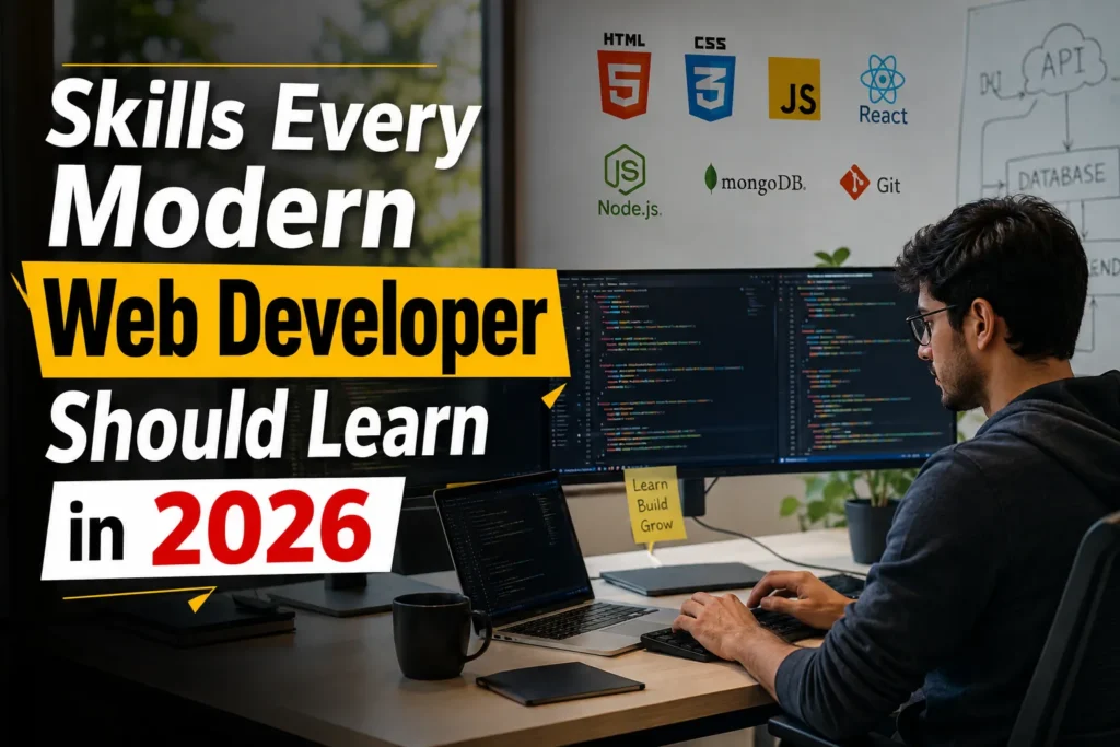 Students learning a Web Development Course in Indore with hands-on coding, internship training, and placement-focused skill development.