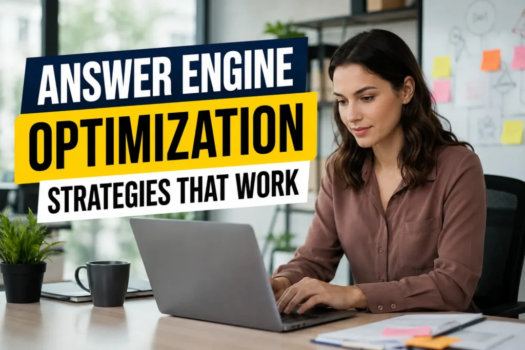Professional digital marketer working on Answer Engine Optimization (AEO) strategies to improve AI search rankings, digital marketing training, and internship opportunities in Indore.