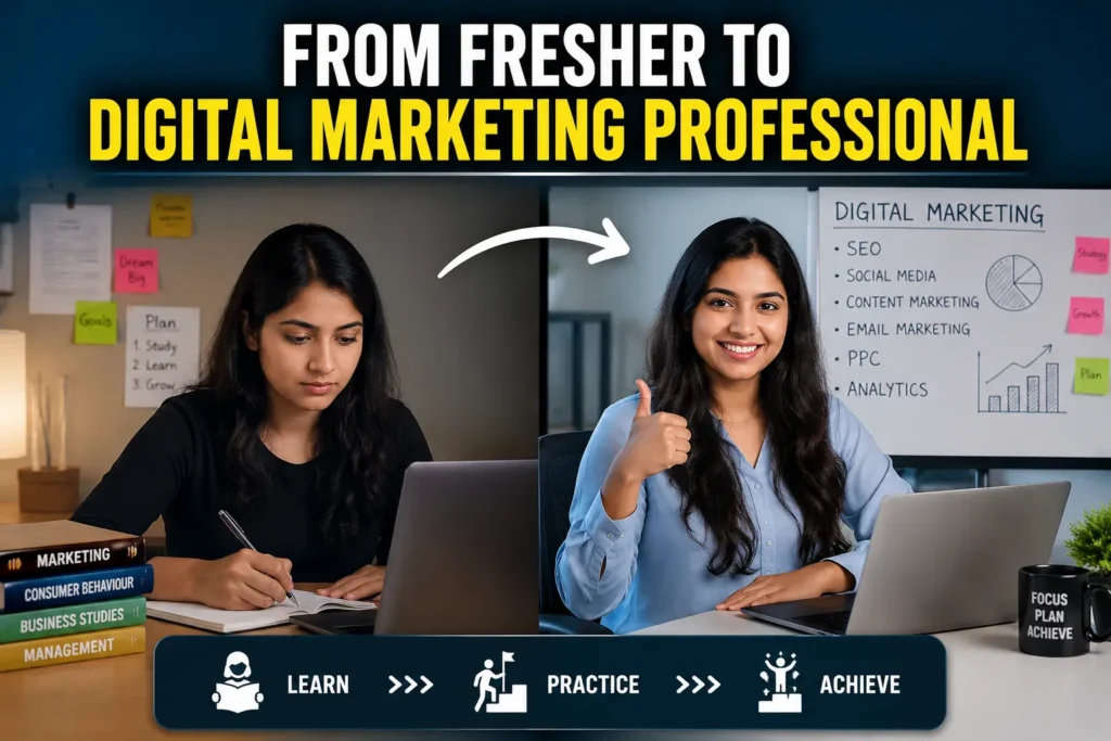 E-E-A-T Update guide showing how Google ranks experience-driven content higher than generic AI content, with digital marketing and internship training relevance.
