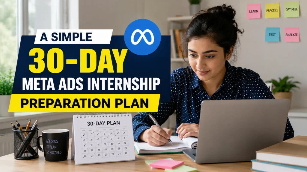 Meta Ads Internship 30-day preparation plan with digital marketing training and job-ready skills in Indore