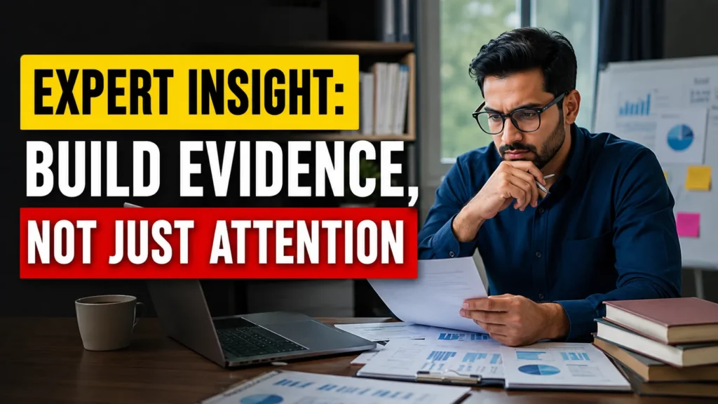 Real human professional building Digital Branding evidence through analytics, portfolio work, and practical career skills.
